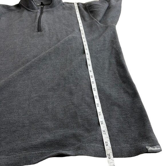 Eddie Bauer Mock Neck Sweatshirt Mens XL Tall Gray Quarter Zip Pullover - Picture 6 of 7